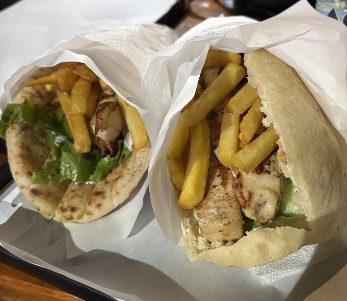 escale à santorin gyros pita