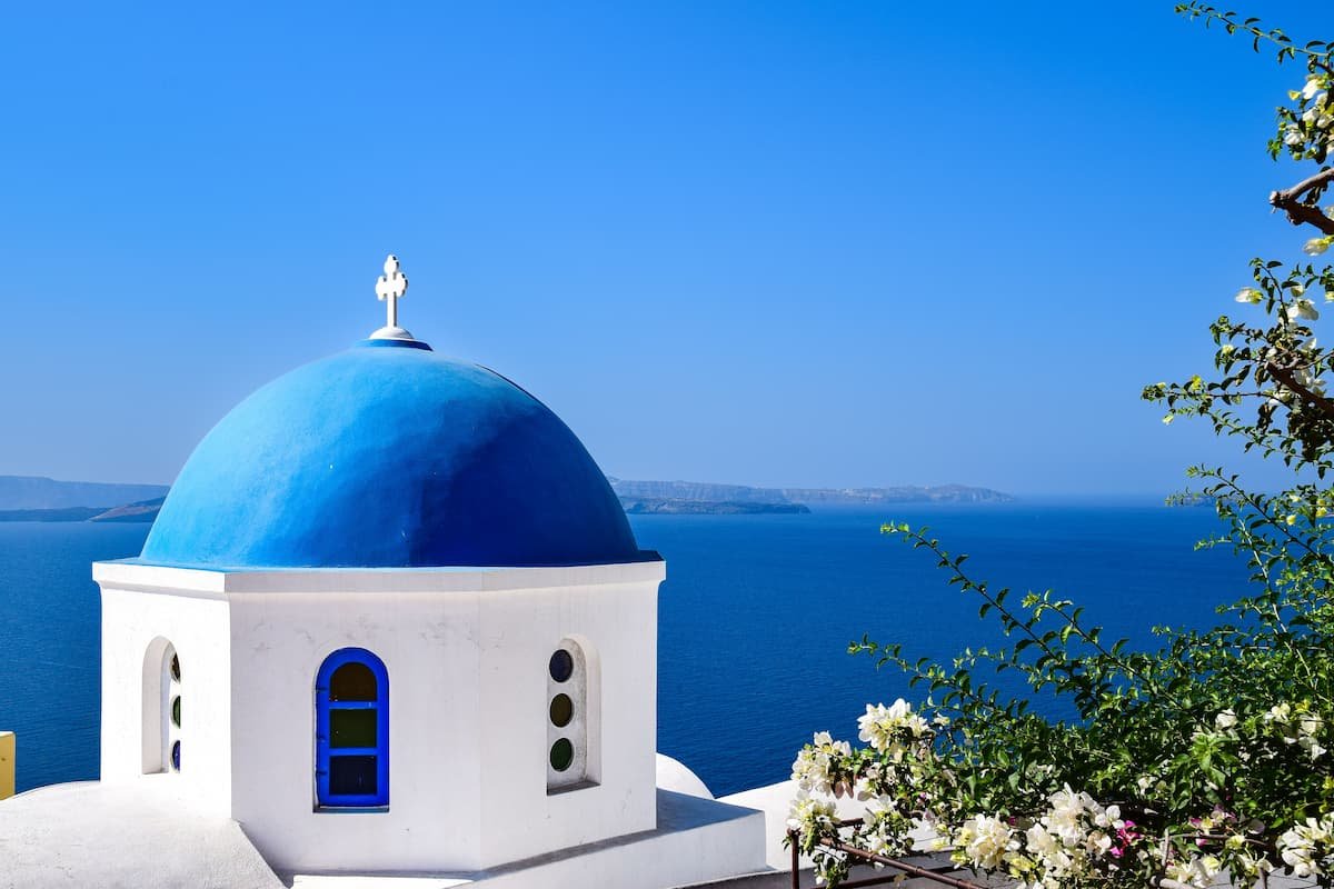 escale a santorin maison bleue